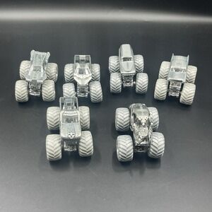 Monster Jam 25'th Anniversary Silver Edition Lot Of 6 (Hot Wheels 1:64)